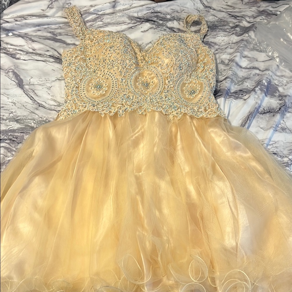 Elegant Gold Kids Dress